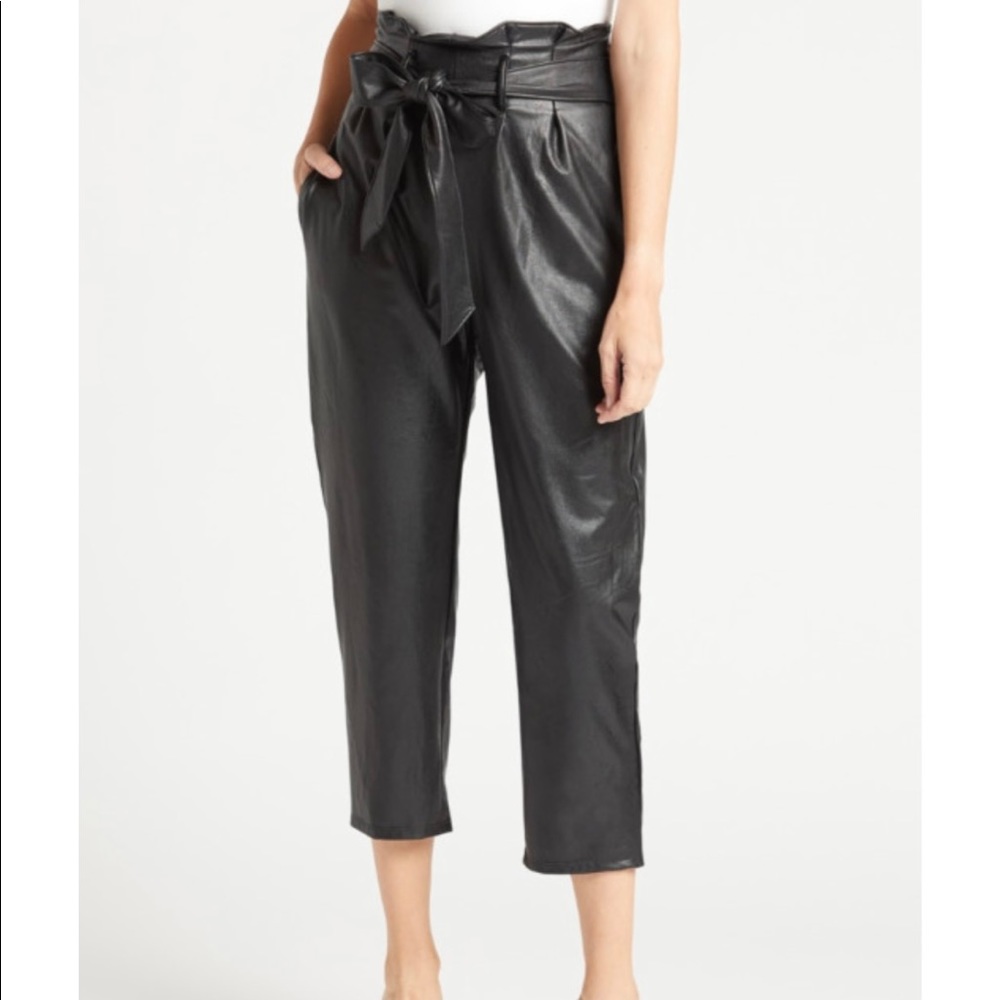 Evereve Commando Faux Leather Paper-Bag Pant